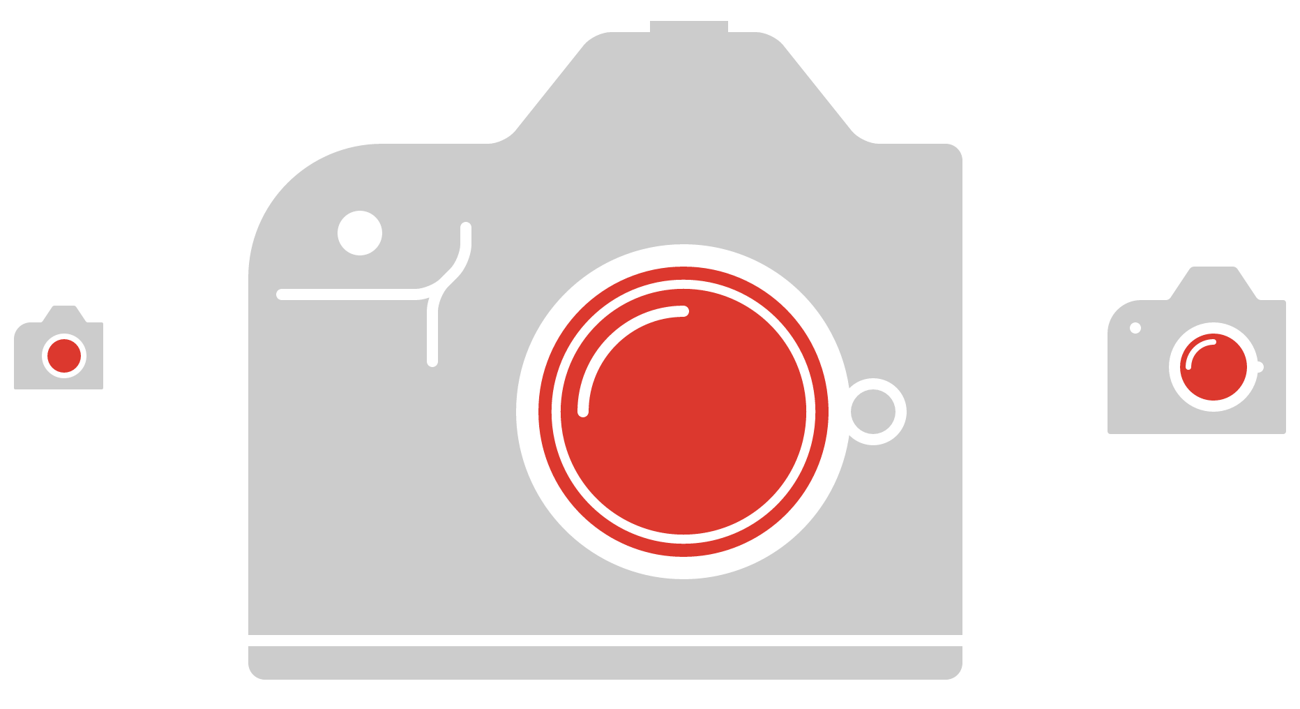 An example of Iconic's camera icon in three distinct sizes.