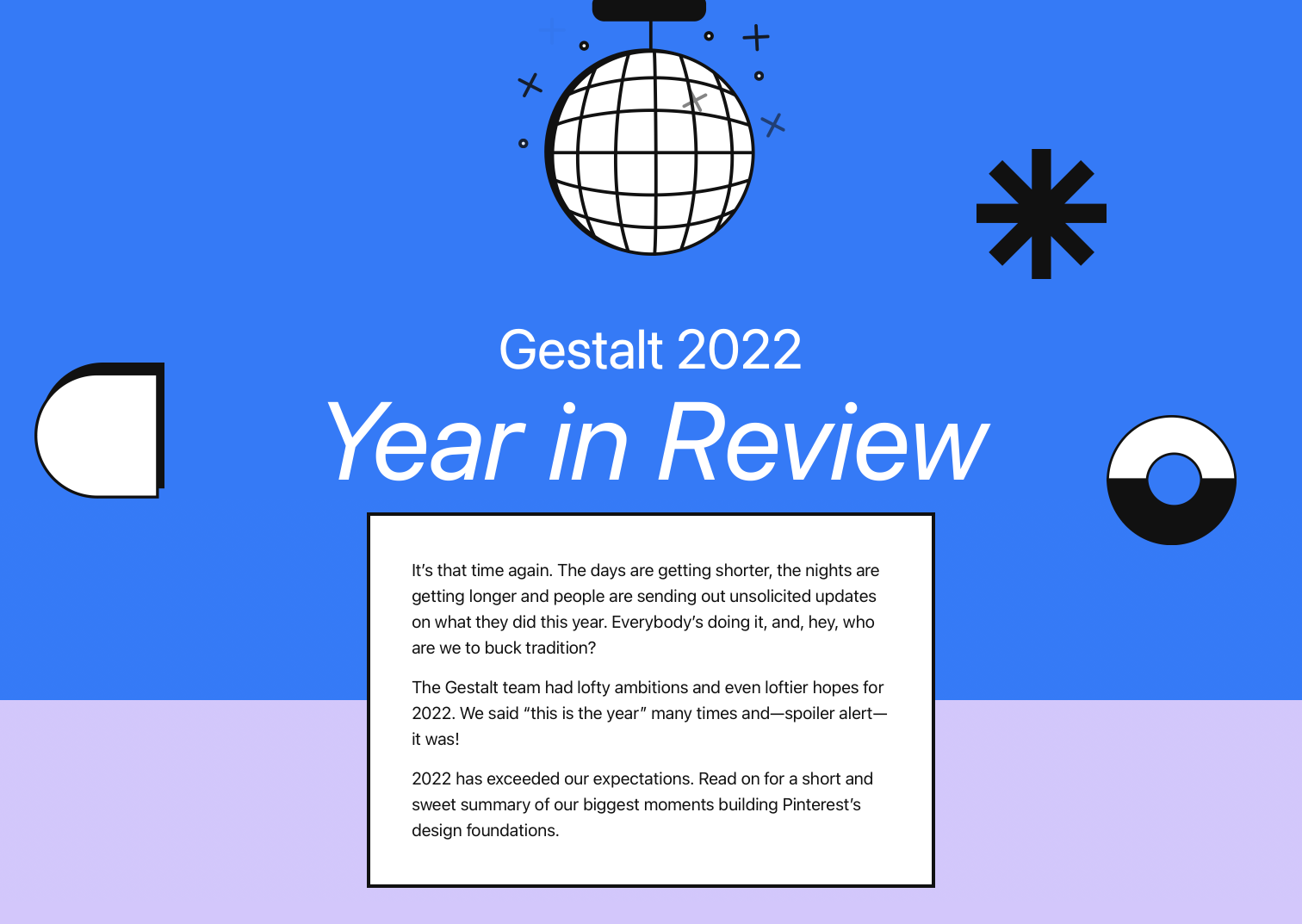 A screenshot of Gestalt’s 2022 year in review page.